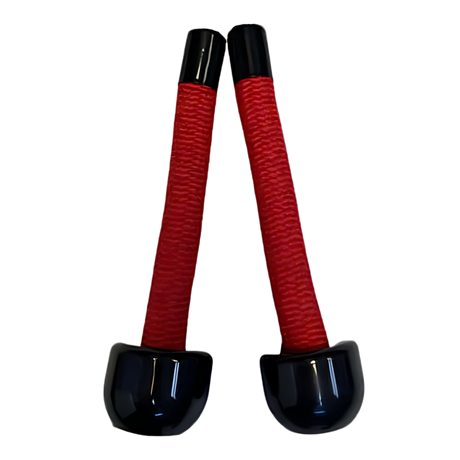 The Convertible Plus Tricep Rope 'Super Set' Attachment with red handles and black end caps, perfect for targeting triceps, is shown isolated on a white background.