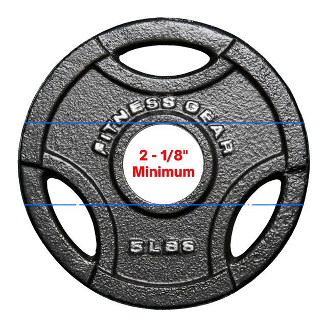 An EZ SQUAT Combo Pac Free Weight Glute Exercises Handle featuring "2 - 1/8'' Minimum" text in red at the center and weighing 5 lbs.