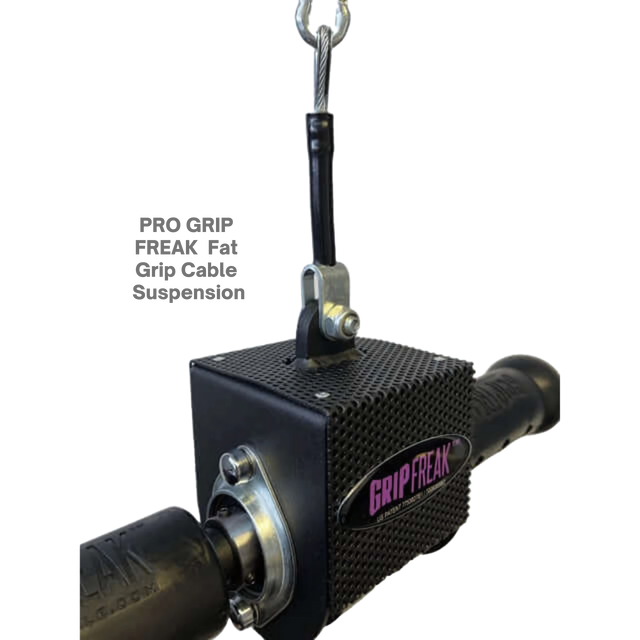 The GRIP FREAK Fat Grip Wrist Roller Forearm Workout Tool - Plate Holder features a durable cable, ideal for intense forearm and wrist exercises, and doubles as a dynamic fat grip wrist roller for versatile strength training.