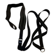 The GRIP FREAK Universal Suspension Strap System features an adjustable black strap with metal ring and loops, perfect for exercise, physical therapy, or forearm grip training routines.