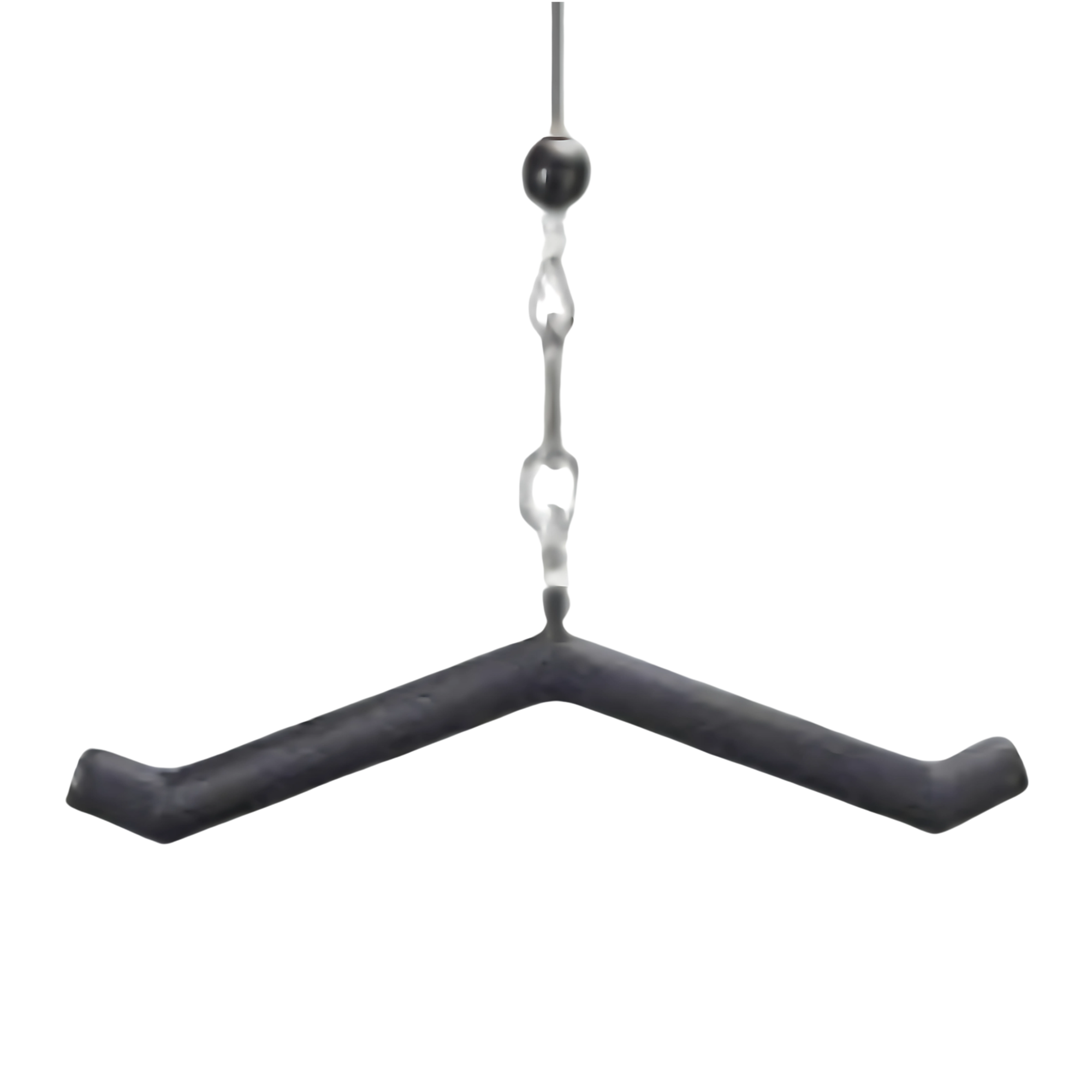The HOG LEGS 'Ham Bone' FAT Cable Tricep Bar Extreme, featuring a thick grip, hangs by its cable attachment against a plain black background.