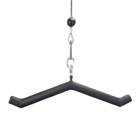 The HOG LEGS 'Ham Bone' FAT Cable Tricep Bar Extreme, featuring a thick grip, hangs by its cable attachment against a plain black background.