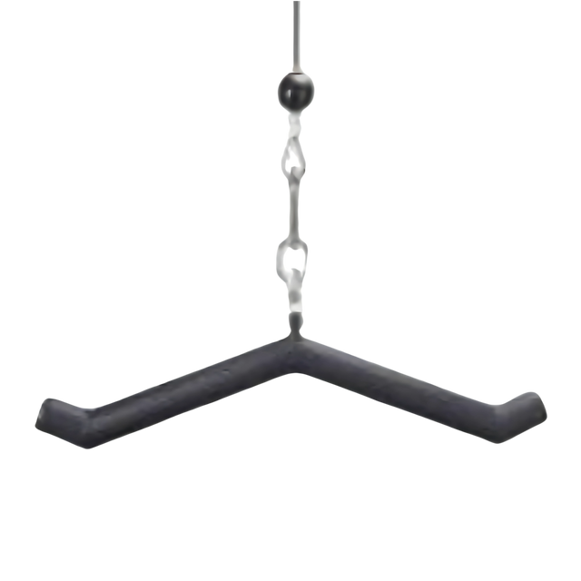 The HOG LEGS 'Ham Bone' FAT Cable Tricep Bar Extreme, featuring a thick grip, hangs by its cable attachment against a plain black background.