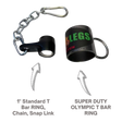 The HOG LEGS 'multi-row' Low Pulley Cable Row Handles Plus, with pull-up hook and snap link, are ideal for T-Bar Row or FAT Grip Cable Rowing, offered in standard and super duty Olympic versions.