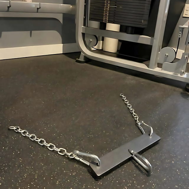 The PULL FORCE MULTIPLIER of Gym Cable Machine Weight Stacks is a commercial-grade metal gym attachment with chains, compatible with most home gym cable machines—perfect for enhancing your routine with added pull force benefits.
