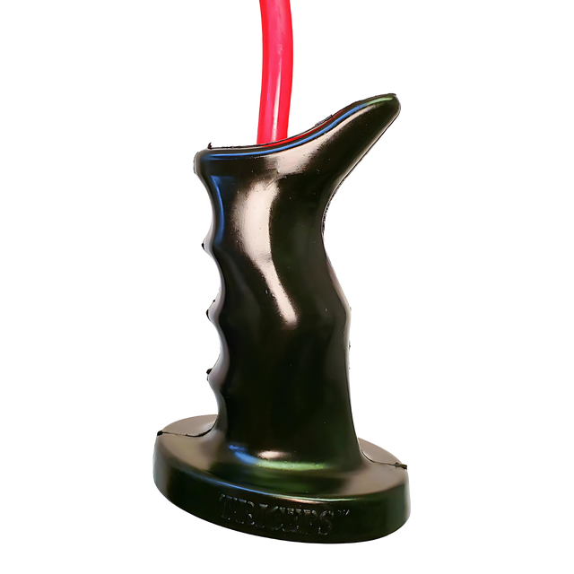 The TRICEPS TRIBULATION Cable Machine Attachment Set features a black ergonomic handle with finger grooves and a red cable, ideal for triceps workouts or as an add-on for your cable gym machine.