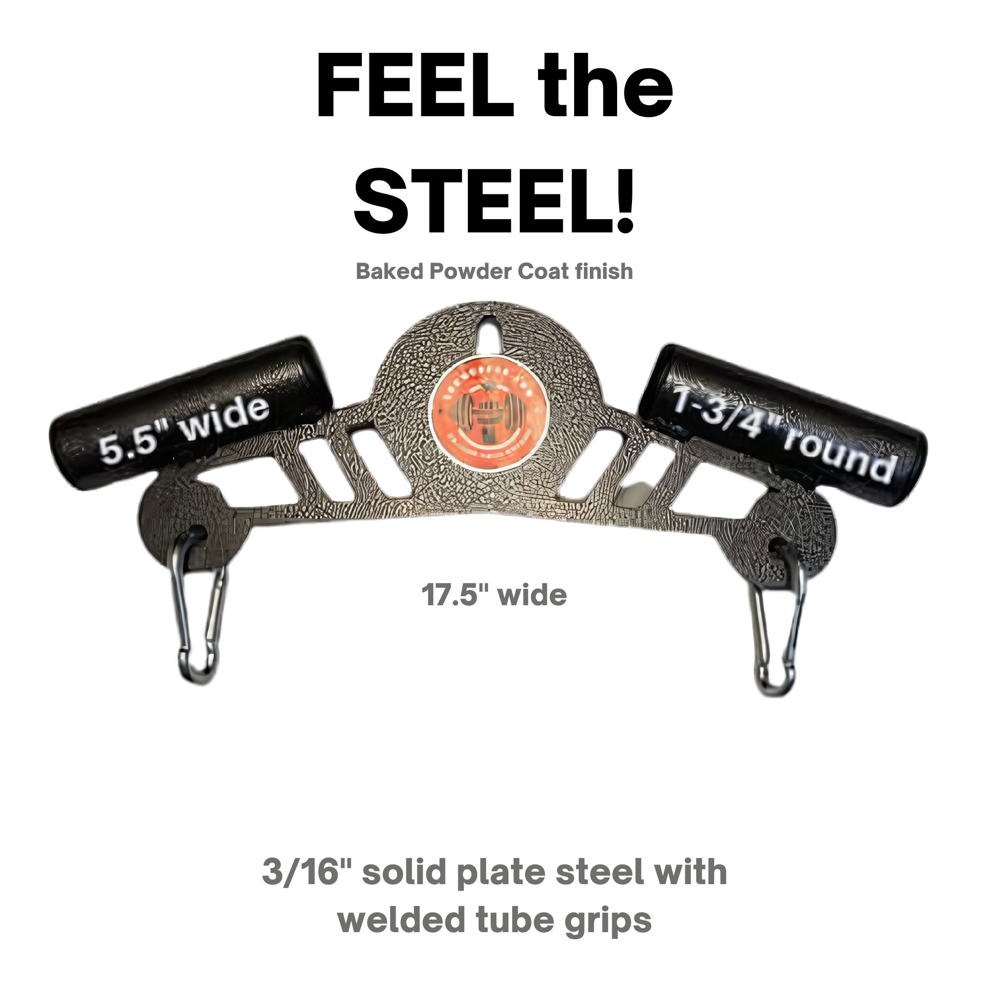 The Convertible Plus Tricep Rope 'Super Set' Tricep Attachment features commercial gym shackles, is 17.5" wide with a black powder coat, labeled measurements, and is ideal for effective triceps targeting and Super Set routines.