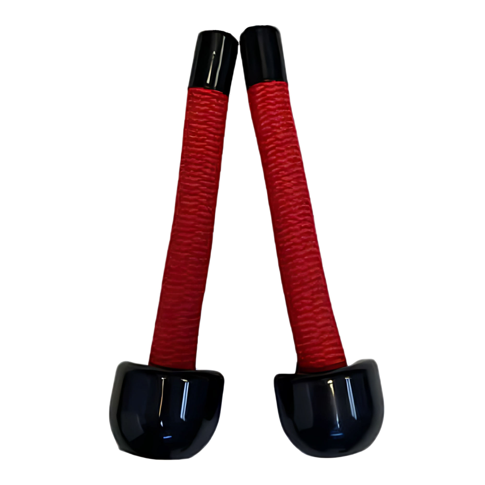 The Convertible Plus Tricep Rope 'Super Set' Attachment with red handles and black end caps, perfect for targeting triceps, is shown isolated on a white background.