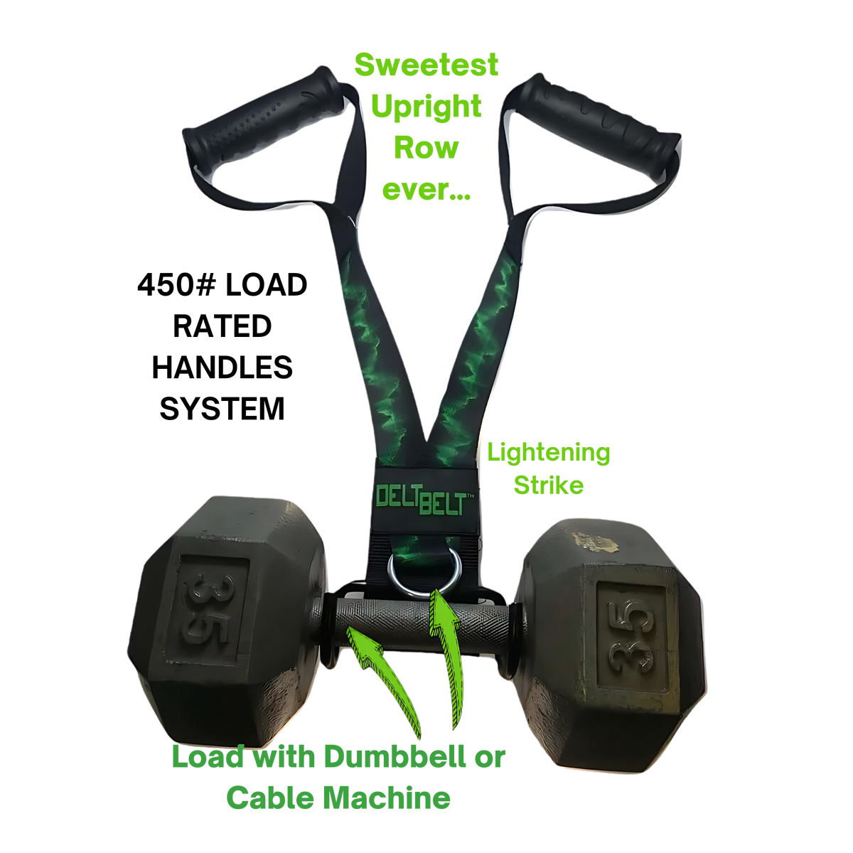 DELT BELT Handle Straps for Cable Machine Upright Rows plus