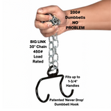 E-Z DIP Belt With Chain, Pull Up and Belt Squat Belt - Hook and Plate Holder Green