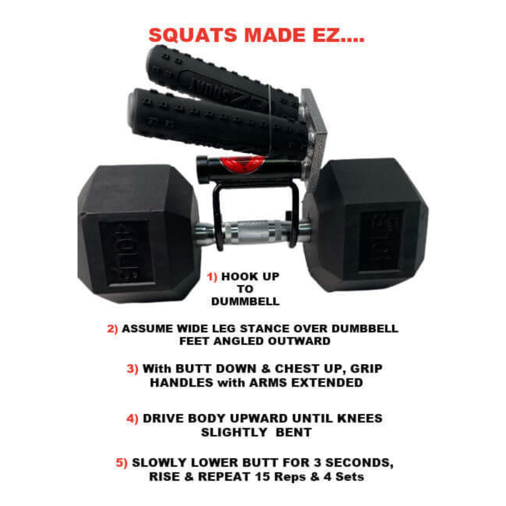 EZ SQUAT Dumbbell Gym Equipment for Legs Squat Handles