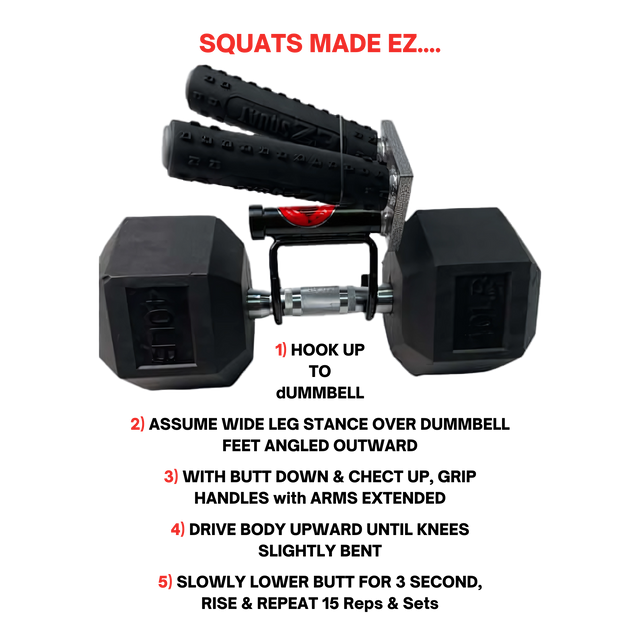 EZ SQUAT Dumbbell Gym Equipment for Legs Squat Handles