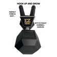 The EZ SQUAT Dumbbell Gym Equipment for Legs Squat Handles pairs with a 40-lb hex dumbbell and features two upright grips—perfect for squats and strength training at home or in fitness classes.