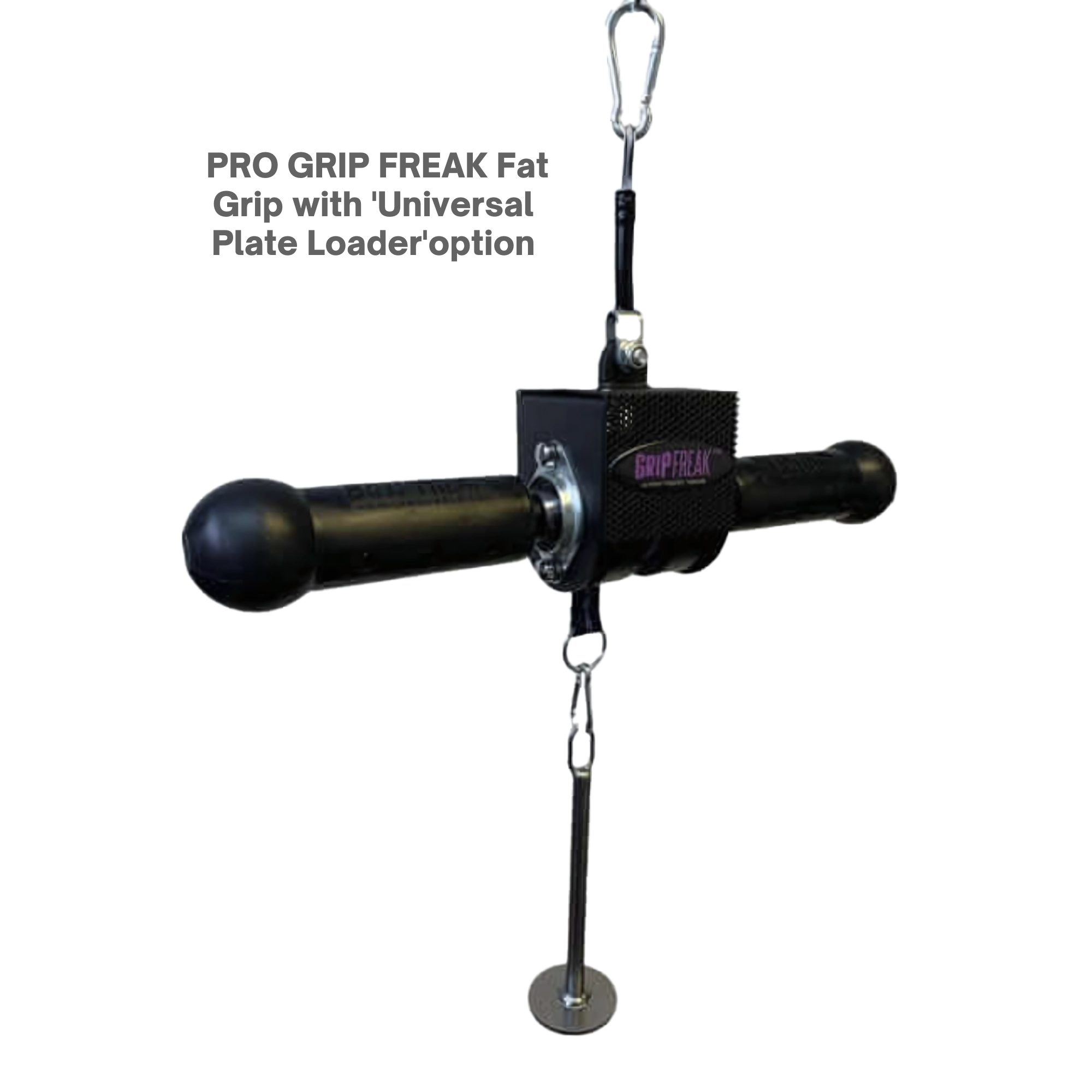 The GRIP FREAK Fat Grip Wrist Roller Forearm Workout Tool with plate holder is perfect for forearm exercises and strength training.