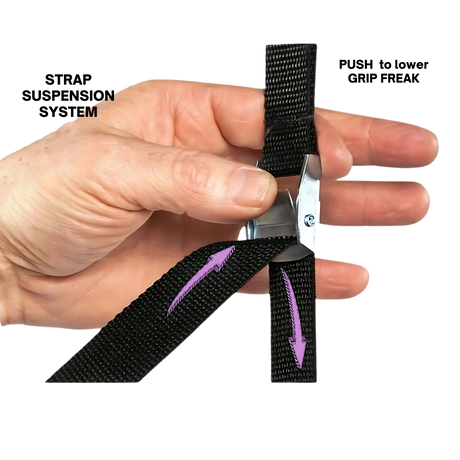 GRIP FREAK Fat Grip Wrist Roller Forearm Workout Tool - Hook plus Strap System