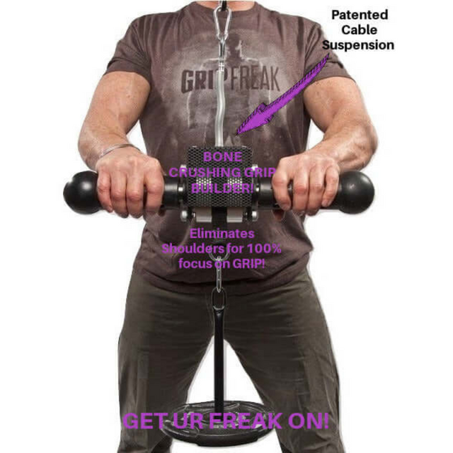 Someone intently uses a GRIP FREAK Fat Grip WRIST ROLLER Forearm Workout Tool, working to enhance grip strength and emphasize crushing grip torque, crucial for mastering control and power in every squeeze.