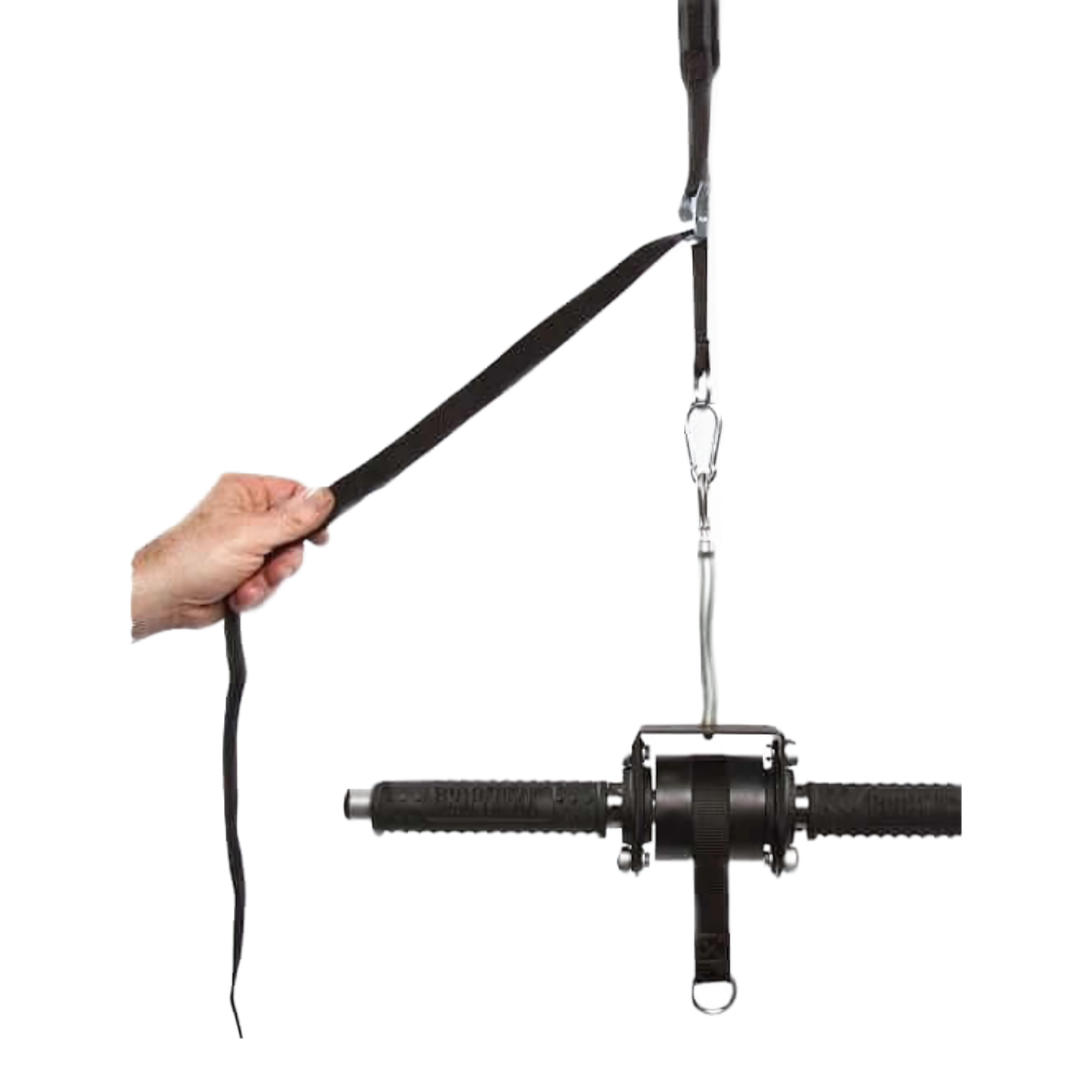 A hand grips the GRIP FREAK 'Slip Grip' Brutal Hand Grip Strengthener, a plate holder (N/C) designed for grip targeting and effective forearm workouts, featuring two handles and a sturdy metal frame.