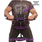 Using GRIP FREAK 'Slip Grip' Brutal Hand Grip Strengtheners, a person is enhancing grip endurance and engaging in a comprehensive forearm workout.