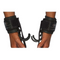 Wearing the HAULIN HOOKS 'WOMENS' in black, these hooks with wrist straps feature metal hooks for superior grip support—ideal for fitness-focused women seeking improved performance and safety.