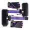 HAULIN HOOKS 'WOMENS' black and purple lifting straps and gloves with hook attachments, ideal for women dedicated to fitness, showcased on a clean white background.