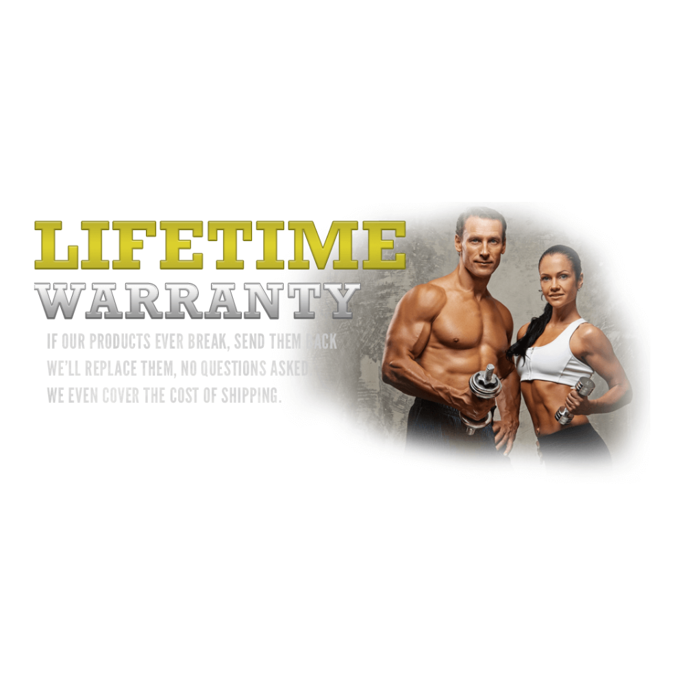 A man and woman hold dumbbells with thumbless grips, alongside bold text: "LIFETIME WARRANTY" with HAULIN HOOKS Wide Glide 4.5" Hooks for Weightlifting.