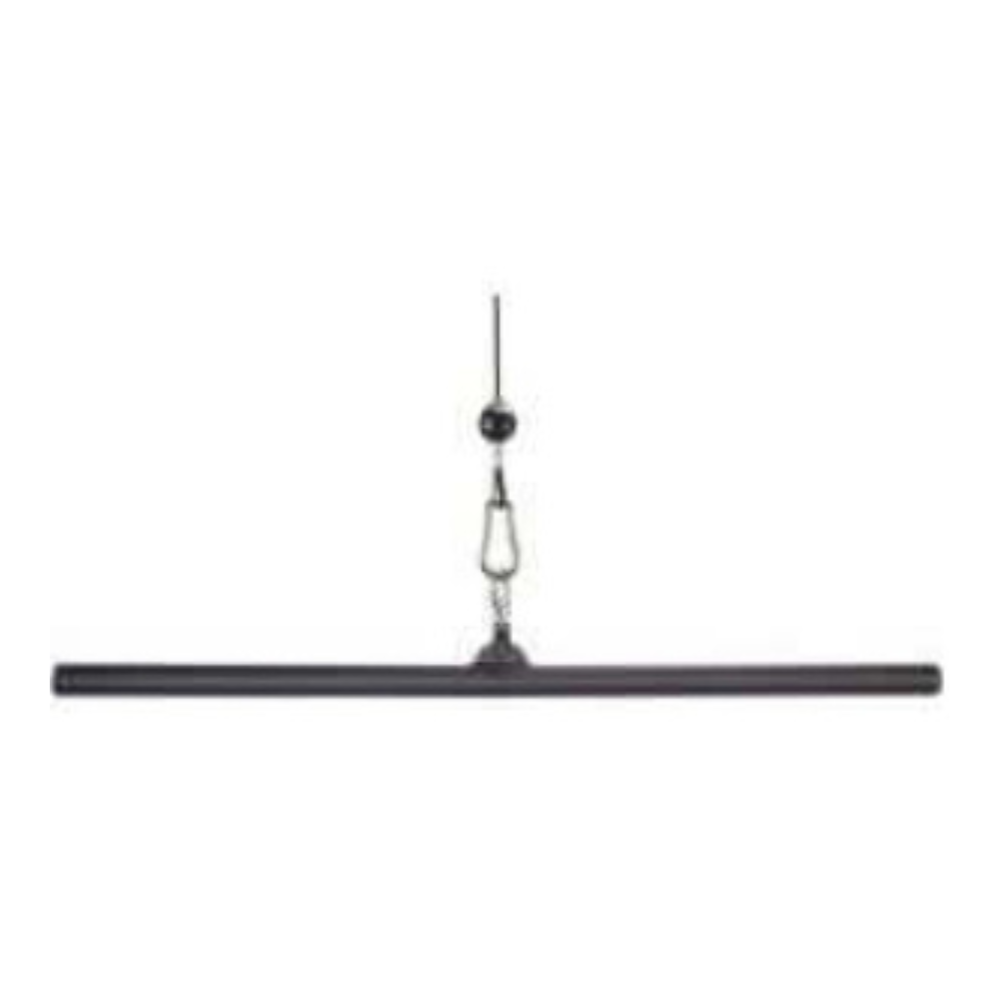 The HOG LEGS 48" FAT Lat Pulldown Straight Bar is a black hanging linear fixture with an adjustable suspension, designed to offer a wide-back ambiance and enhance any space with its sleek, modern look.