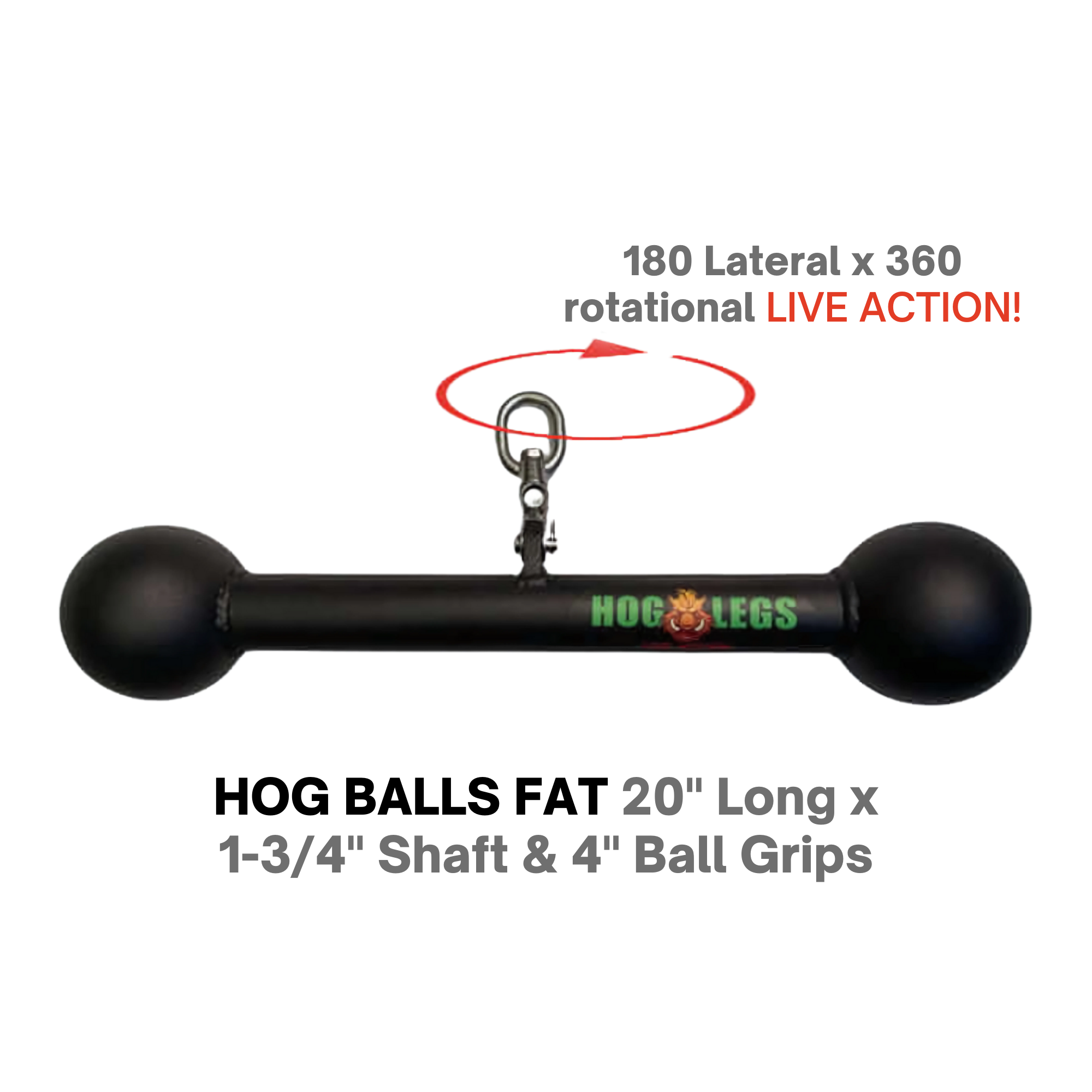 The black barbell-shaped dog toy with a central clip is inspired by the rotational and dimensional design of HOG LEGS 'Arm Yourself' Cable Machine Attachments Set, which features muscle-targeting angles for effective workouts.