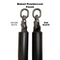 The HOG LEGS Dual Cable Bar Cable Attachments for Gym come in "Silver Blitz" and "Bad Black" finishes, featuring a baked powdercoat that's perfect for enhancing your dual cable resistance machines or functional trainer bar.