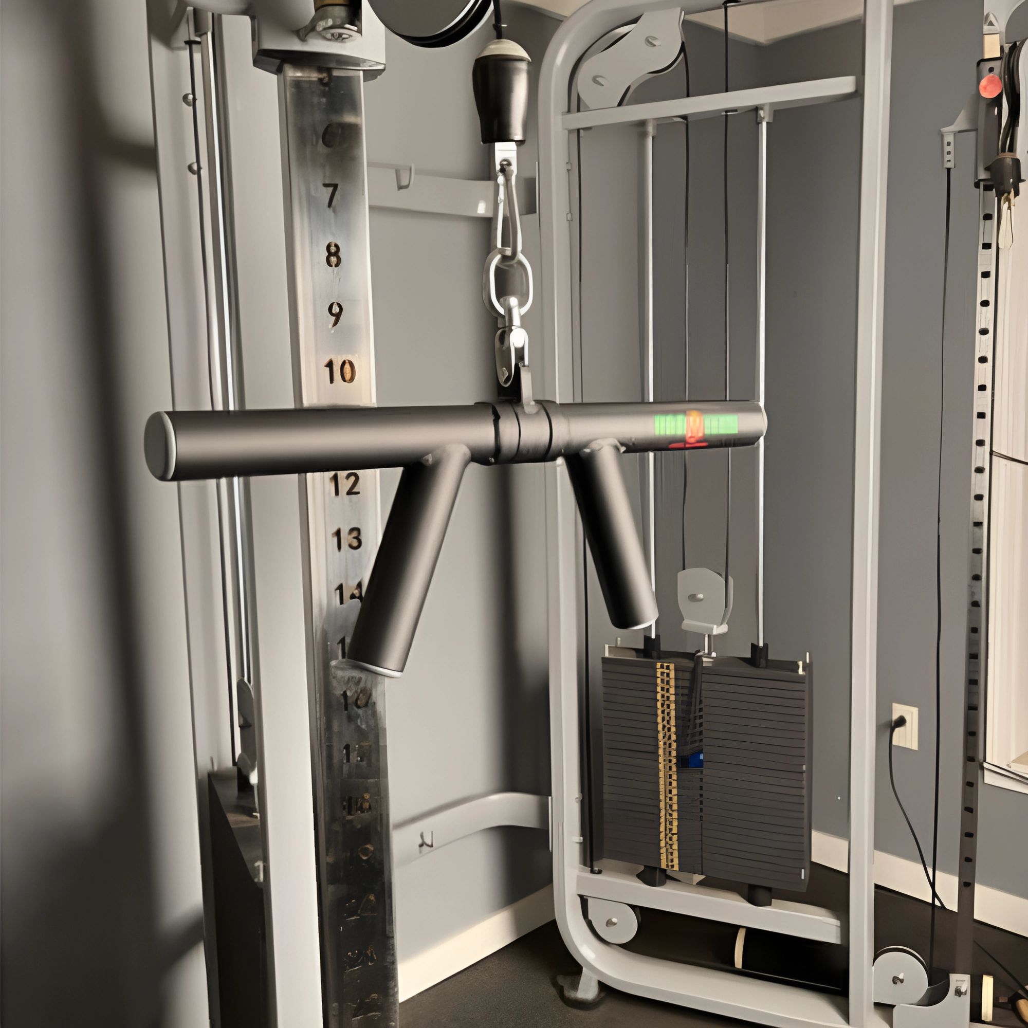 The HOG LEGS 'Feral Hog' Arm Workouts with Cables Bar set features Fat Cable Bars and a unique V-shaped handle attachment, perfect for gym cable machines.