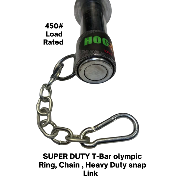 The HOG LEGS Hog Balls Upper Body Exercise Equipment Bar features a commercial-grade metal collar with a short chain and carabiner—perfect for upper body workout routines.