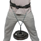 A person uses HOG LEGS Weight Load Pins / Weight Plate Holders to add Olympic Weight Plates for extra resistance during strength training.