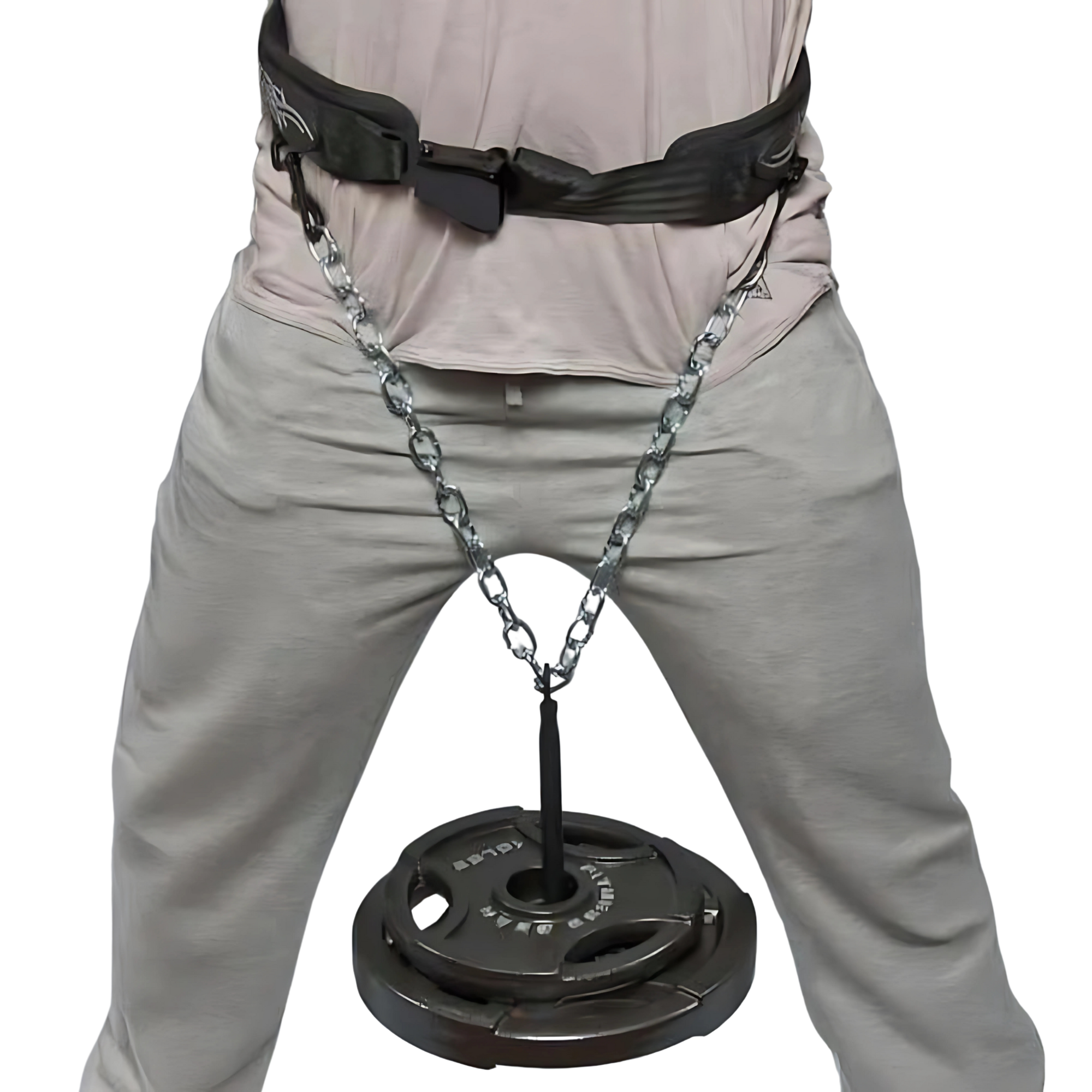 A person uses HOG LEGS Weight Load Pins / Weight Plate Holders to add Olympic Weight Plates for extra resistance during strength training.