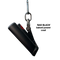 Close-up of the HOG LEGS 'multi-row' Low Pulley Cable Row Handles Plus with Pull Up Hook & Snap Link, attached to a carabiner and displayed against a sleek black background.