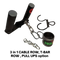 The HOG LEGS 'multi-row' Low Pulley Cable Row Handles Plus set includes pull up hooks and a snap link—ideal for organizing your setup for T-Bar Rows or FAT Grip Cable Rowing, all shown on a white background.