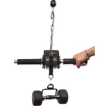 A hand grips a LOADING PIN for Weights plus Dip Belt with chain HOOK, perfect for strength training and rehabilitation. Its steel loading pin ensures secure weight adjustments for personalized workouts.