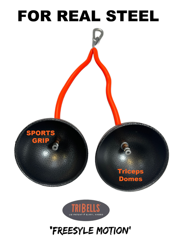 TRIBELLS 4" 'Double' Tricep Workout with Cables Gym Handles