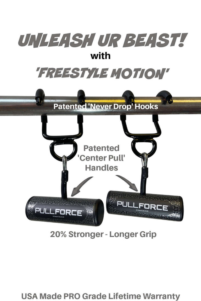 PULL FORCE Pull Up handles destroy all others! 'Freestyle Motion' and 20% Stronger grip power!