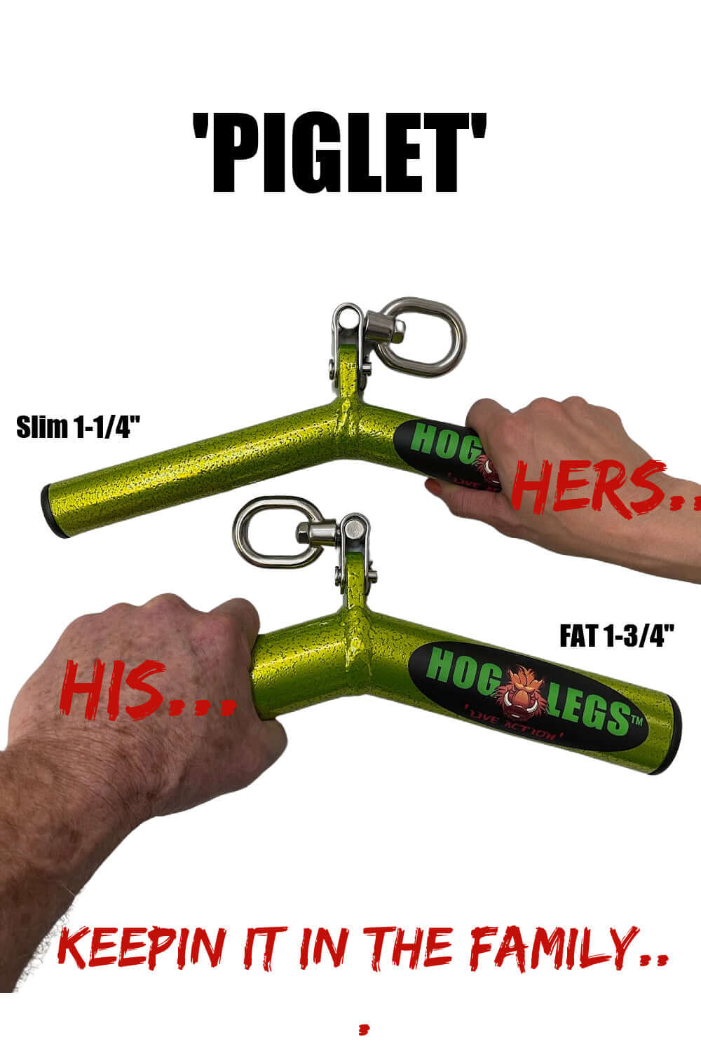 HOG LEGS Piglets tricep bars in Slim or Fat grip sizes!