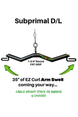 HOG LEGS Subprimal D/L Dual Loading Arm Bar Extreme! Use Rubber bands and tubing or Cable Machine!!