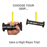 Two hands hold the PULL FORCE GEN 2 Double Grips Cable Gym Attachment, showing how different grip sizes can impact your workout. Choose the right handle to match your fitness goals and maximize performance.