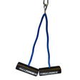 The PULL FORCE Hi-Intensity Cable Gym Attachment handles, in commercial-grade black with "PULLFORCE" text and blue cables for superior grip, are securely hung on a metal hook.