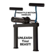 Unleash Your BEAST with the PULL FORCE Olympic T Bar Row Handle 'PLUS' Stand—black and blue, featuring Split Finger Handles for unbeatable grip and freestyle motion handles for dynamic workouts!.