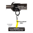 Close-up of a black PULL FORCE 'Single' Landmine Attachment for Barbell Handle featuring a yellow center pull power grip, perfect for T-Bar rows and freestyle motion cable exercises.