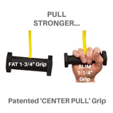 Compare the "FAT 1-3/4" Grip" and "SLIM 1-1/4" Grip," both featuring the Split Finger Power Grip on PULL FORCE GEN 2 Double Grip Exercise Cable Attachments. Ideal for Freestyle Motion Cables, they provide a superior grip tailored to your needs.