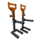 Two black and orange SHRUG PRO Freestanding Hex Bars, a trap bar barbell shrug alternative without rollers, featuring patented metal foot bases and adjustable handles, isolated on a white background.