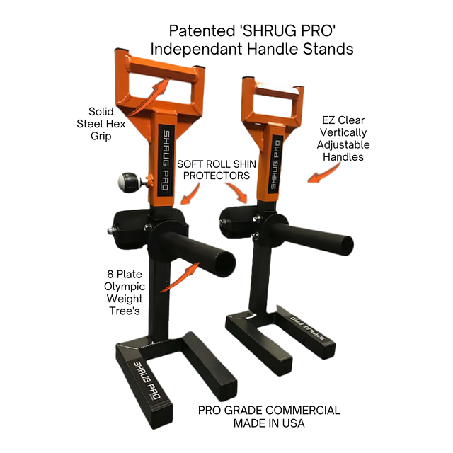 SHRUG PRO Freestanding Hex Bars Trap Bar Barbell Shrug Alternative - Without Rollers