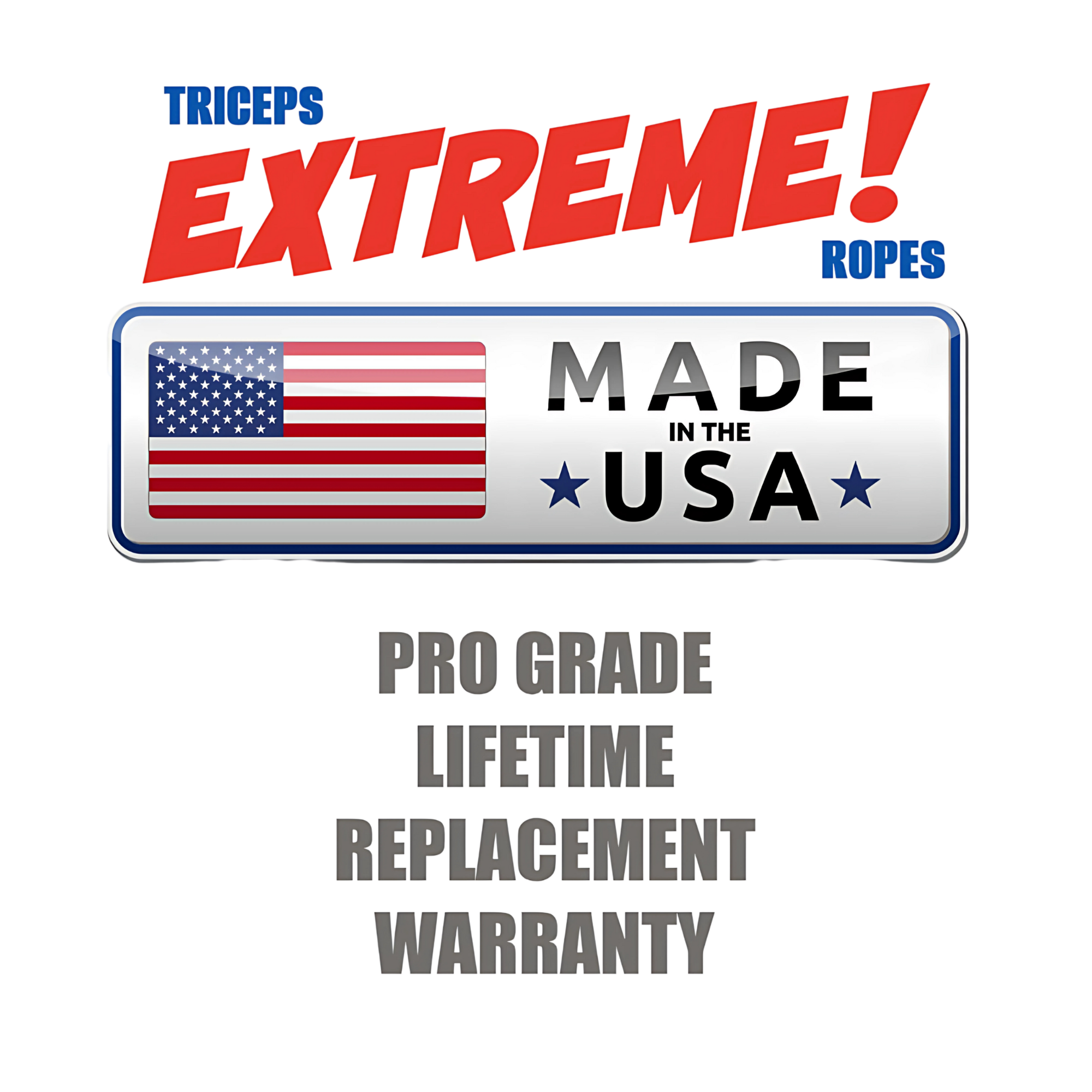 TRICEPS ROPE CABLE Extreme Performance Viper / Twisted Sisters: USA-made, pro-grade quality with lifetime replacement warranty; features US flag.