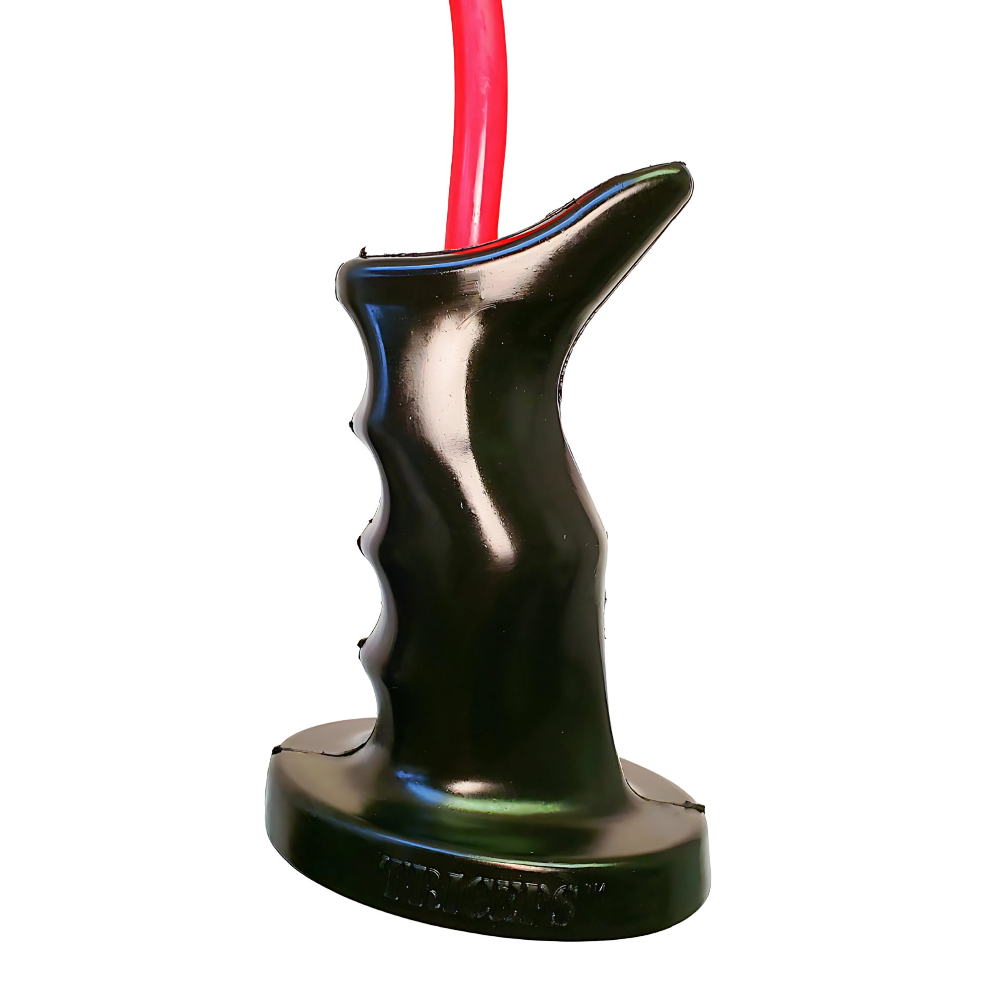 The TRICEPS TRIBULATION Cable Machine Attachment Set features a black ergonomic handle with finger grooves and a red cable, ideal for triceps workouts or as an add-on for your cable gym machine.