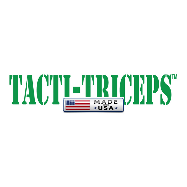 The green text says "TRICEPS TRIBULATION," featuring a "Made in USA" badge and flag below, ideal for your upcoming triceps extensions.