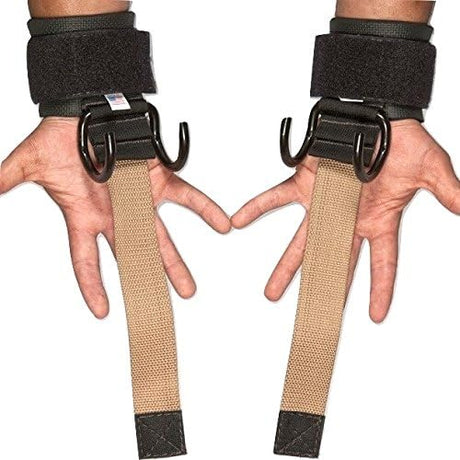 HAULIN HOOKS 'HARDCORE' 2 in 1 Weightlifting Hook Straps Combination
